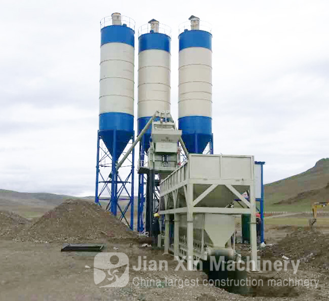 HZS75-type small concrete mixing plant