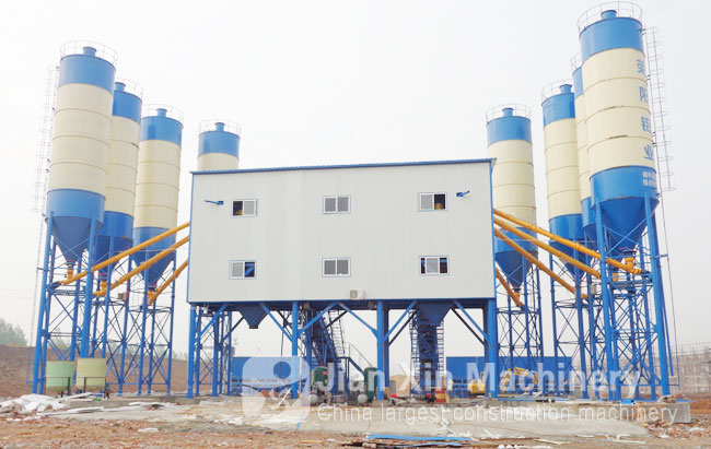 HZS120 commercial concrete mixing station 