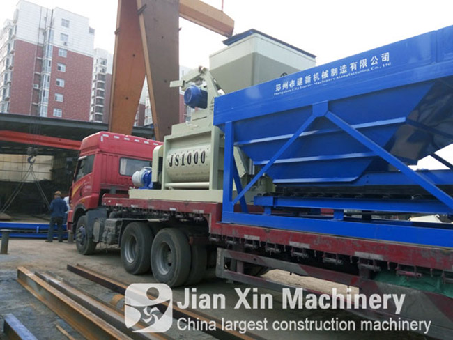 HZS50 concrete mixing plant from Zhengzhou Jianxin Machinery has been loaded.