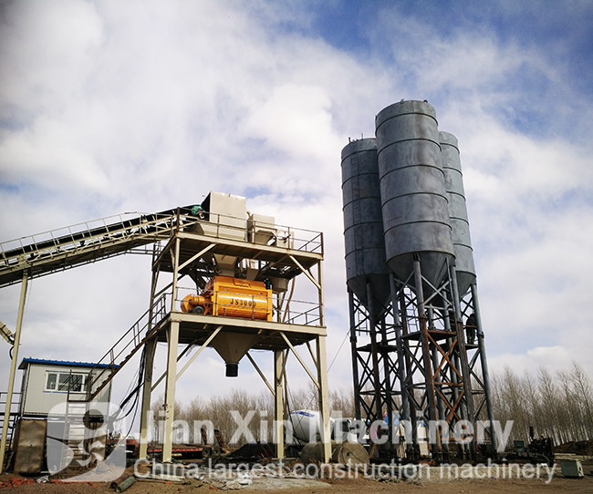 180 cubic meters concrete mixing plant manufactured by Zhengzhou Jianxin Machinery